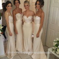 Wholesale Good Quality New Cheap Lace And Beaded formal Long Sheath Mermaid Bridesmaid Dress With Sash LB27